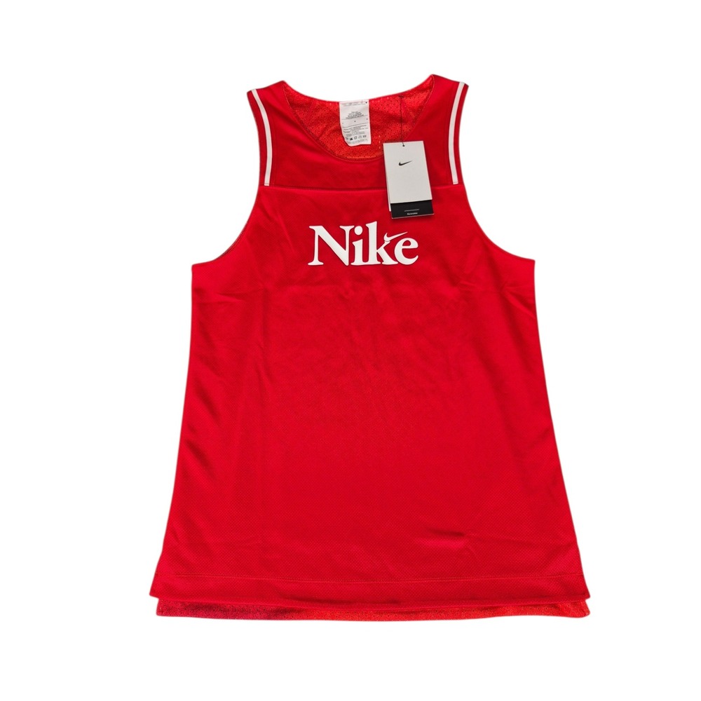 Nike Kids Reversible Basketball Jersey Red White Mesh Tank Top Large FE4230-657